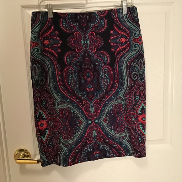 Adrianna papell pencil paisley skirt - Picture 1 of 5